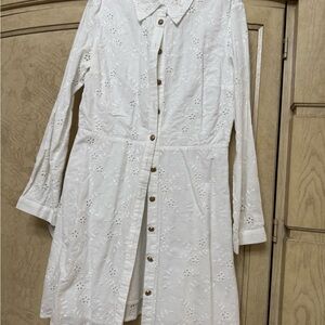 Zara White Floral Long Sleeve Dress